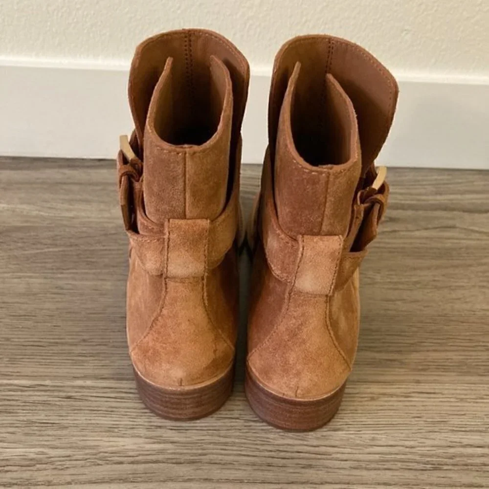 Tory Burch Brooke Ankle Suede Buckle Boot Size 6.5 NEW